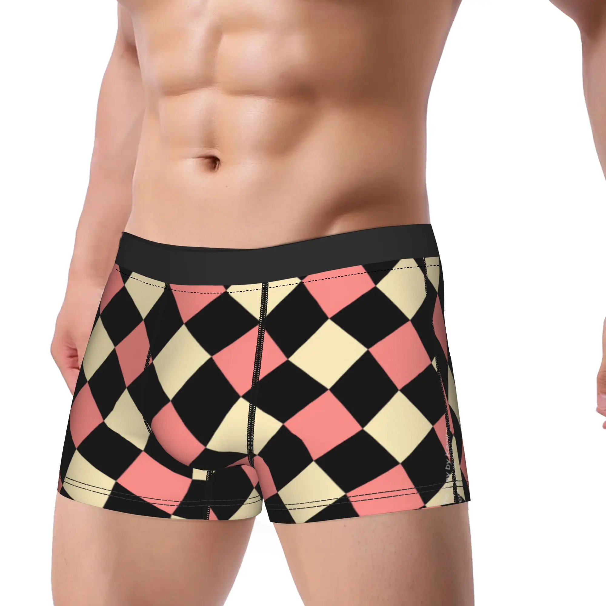 Check Pattern (2) Checkerboard Underpants Homme Panties Man Underwear Comfortable Shorts Boxer Briefs