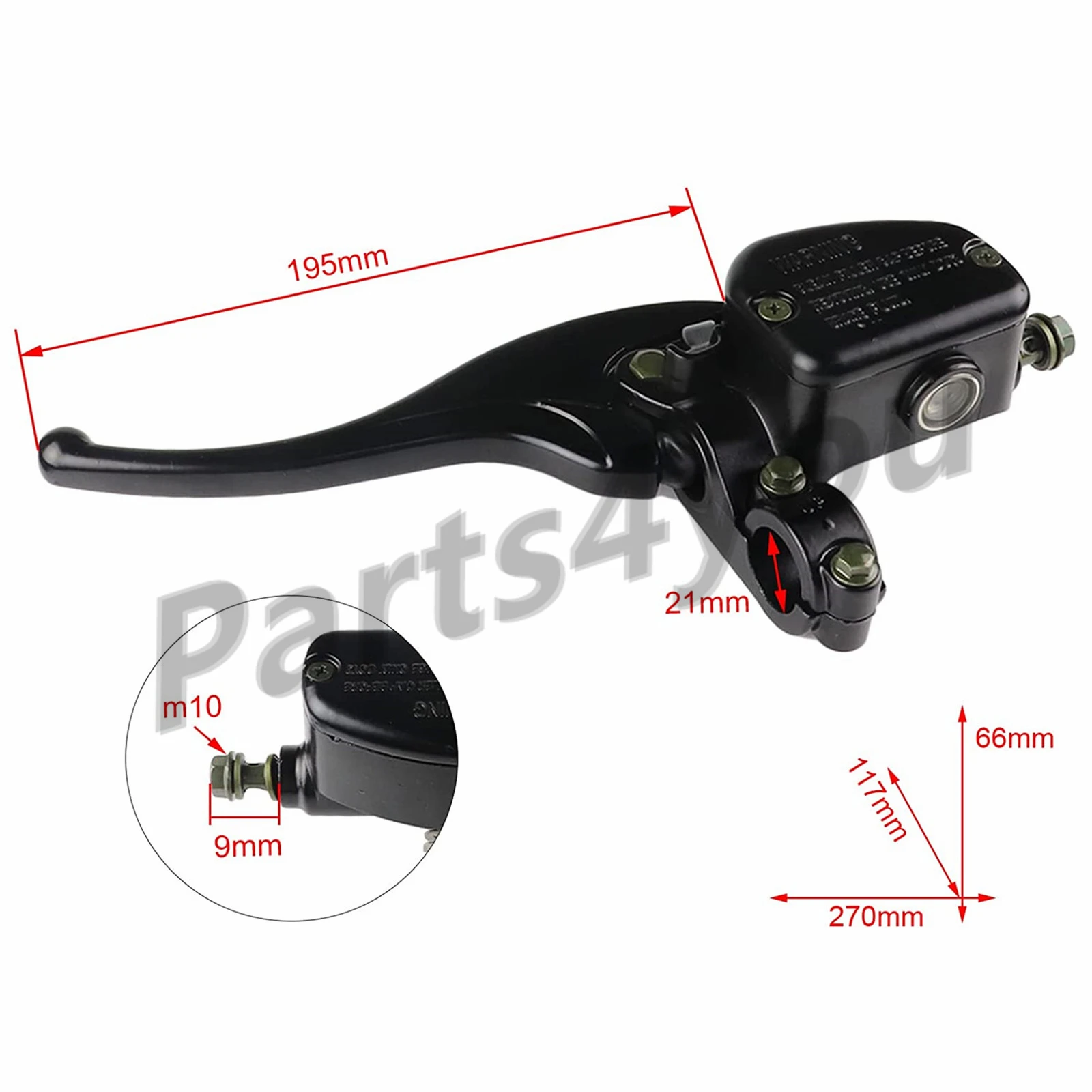 Front Left Brake Master Cylinder for Polaris Sportsman 400 500 550 600 700 800 Magnum 325 330 500 2010196 2010238 2050078