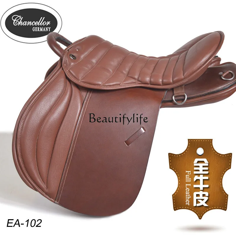 Full Cowhide British Saddle Comprehensive Endurance Saddle with Full Set of Accessories Western Giant Equestrian Tools