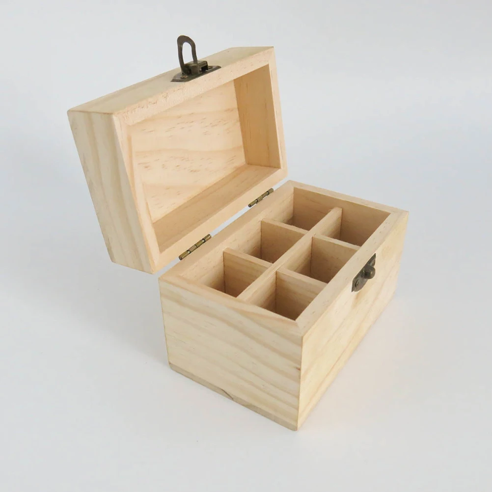 

6 Grids Wooden Essential Oil Storage Box Aromatherapy Organizer Case For Perfume Skincare Desktop Rack Bottle Holder