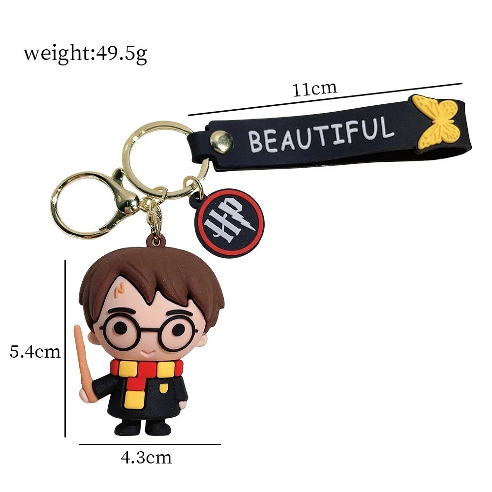 Q Version Harries Potter Keychain Cute Hermione Malfoy Character Doll Hogwarts Backpack Pendant Party Gift for Children Toys