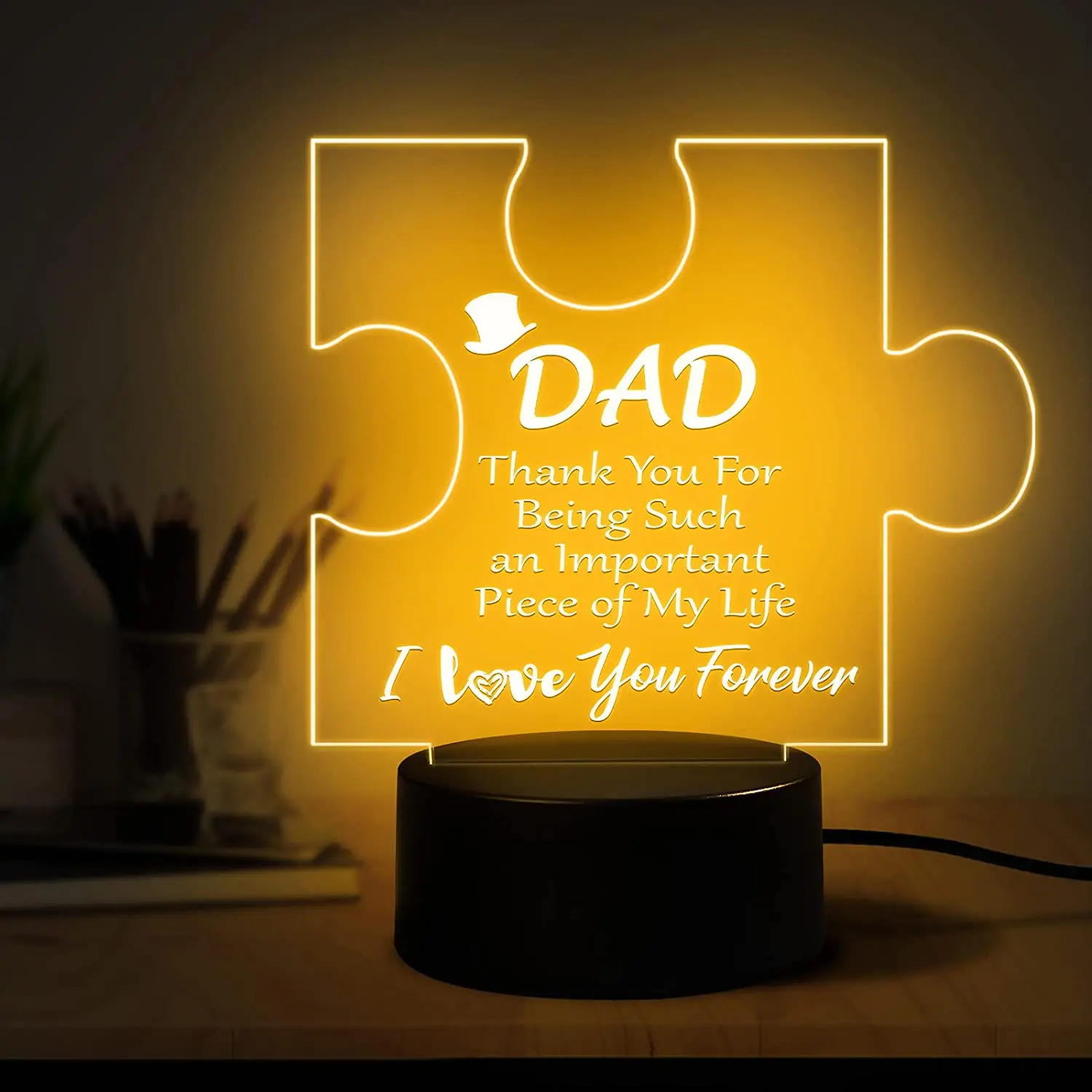 Luz nocturna 3D Regalos para papá Lámpara para mi papá Regalo de hija e hijo para regalo de cumpleaños para papá Regalos de Navidad Lámparas de noche