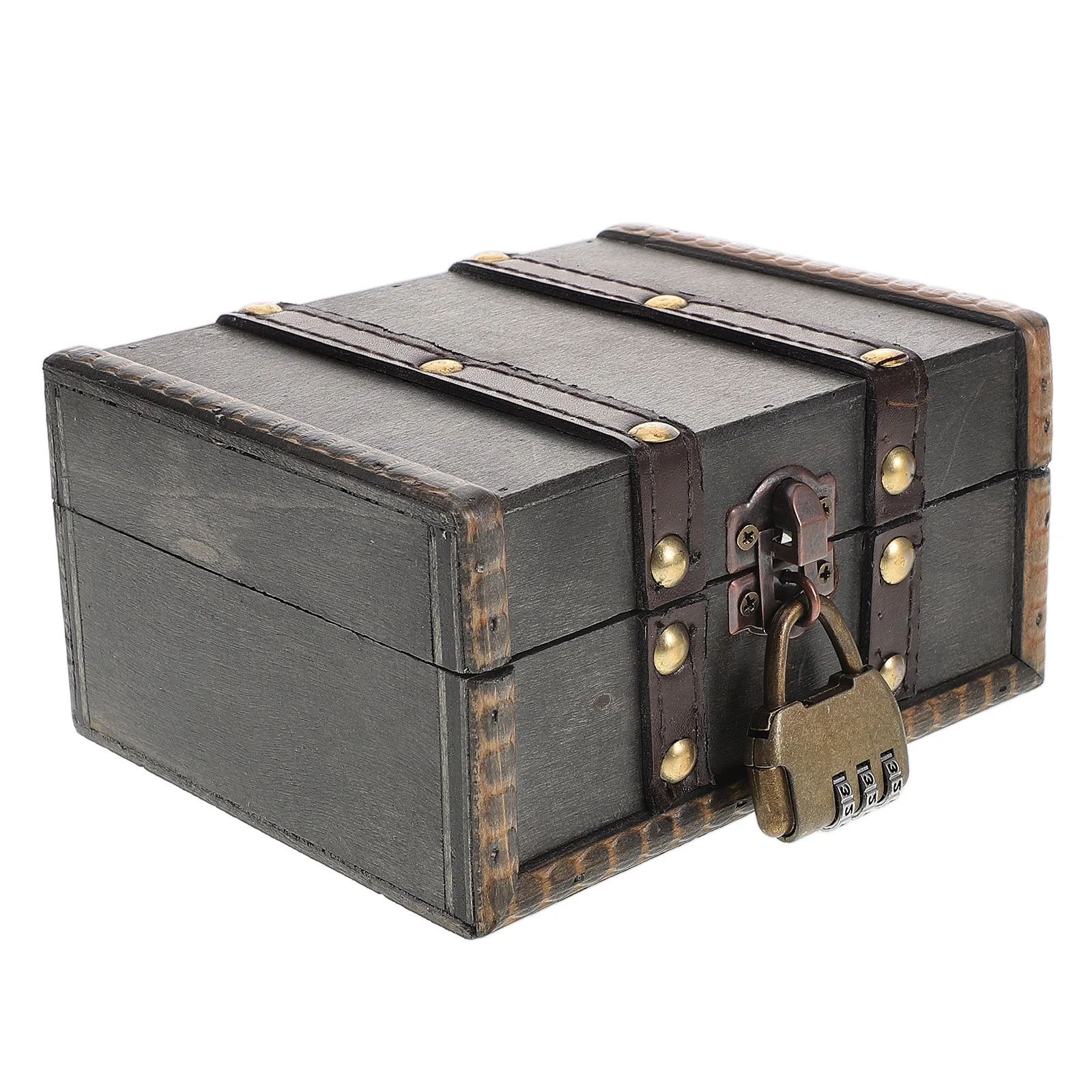 

Lockable Wooden Jewelry Chest Vintage Style Trinket Keepsake Box with Lid Secure Storage for Small Treasures Decorative Design