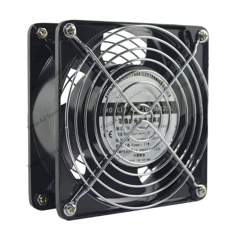 220V 12038 Axial Flow Industrial Solder Fume Exhaust Fan, Small Cooling Fan for Electric Soldering Iron Heat Dissipation