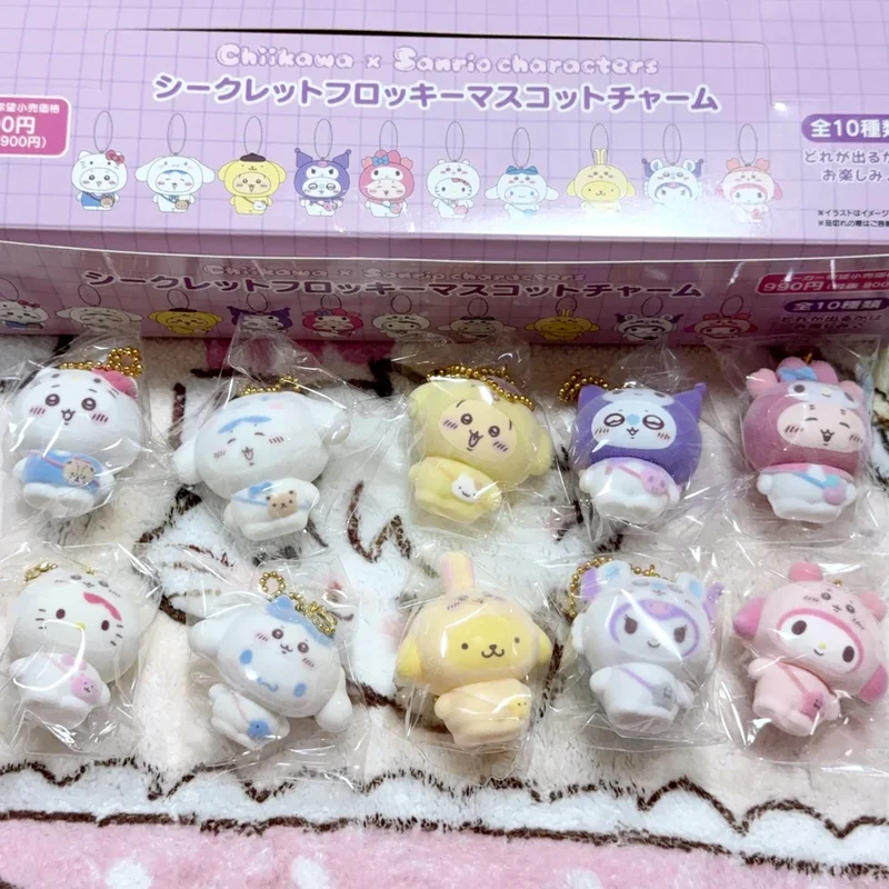 

In Stock Sanrio Co Chiikawa Mini Pendant Blind Box Pompompurin Usagi Cinnamoroll Hachiware Kuromi Momonga Cute Pendant Toy Gift