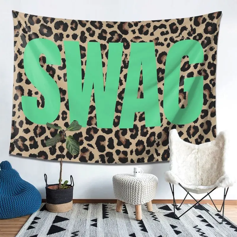 VIKAMA Trendy Cool SWAG Tapestry, Street Style Wall Hanging, Hip Hop Wall Decor for Bedroom Dormitory Music Room Esports Decor