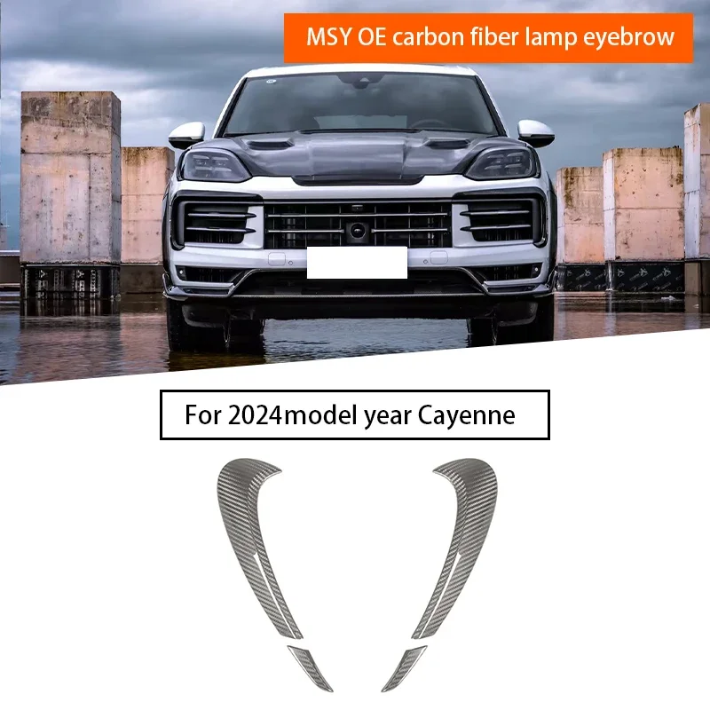 

Carbon Headlight Eyebrow Trim Car Front Light Head Lamp Cover Sticker Brow Headlamp Eyelid for Porsche Cayenne 9Y0.2 2024-