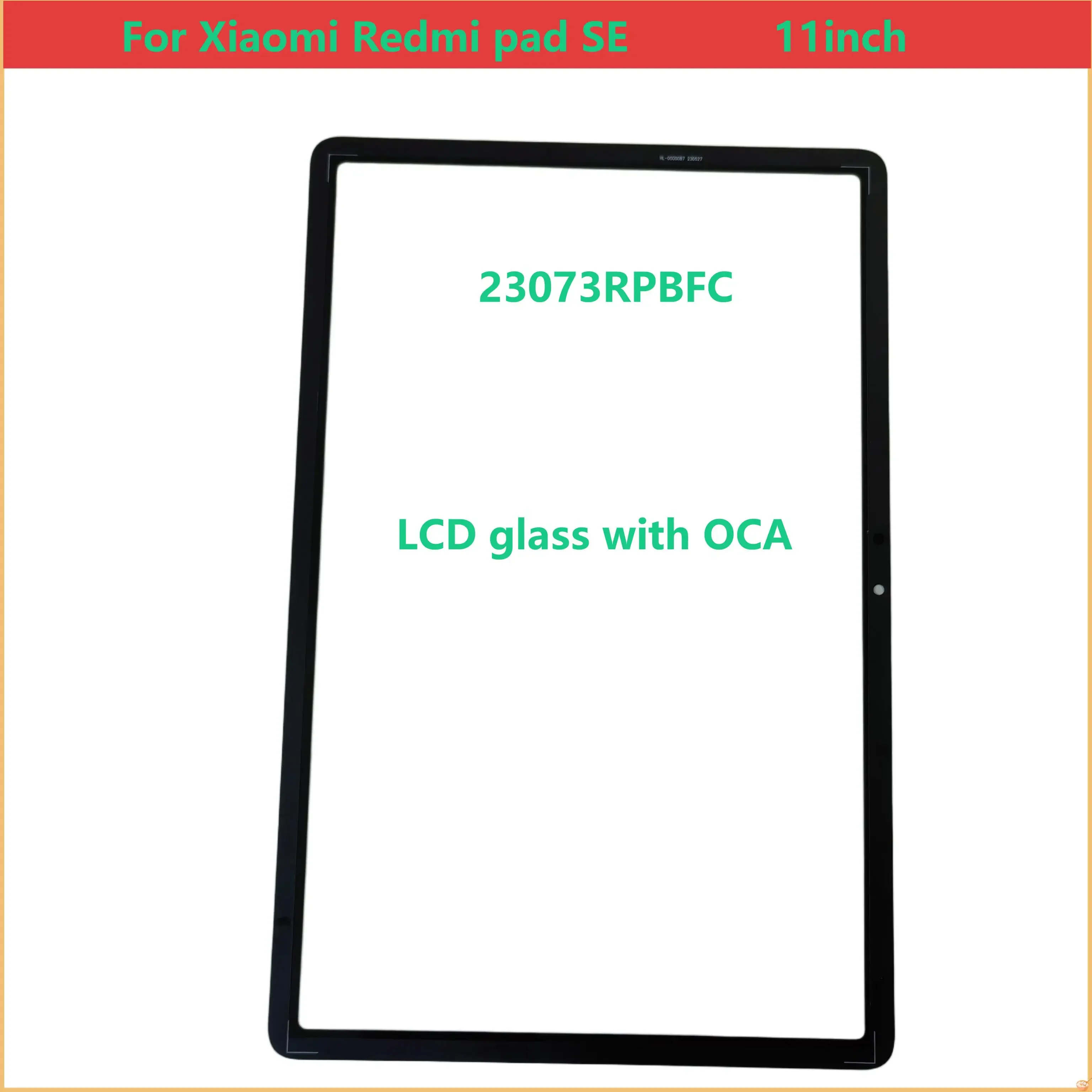 AAA For Xiaomi Redmi Pad SE 23073RPBFC Touch Screen Panel Tablet Front Outer LCD Glass Lens With OCA