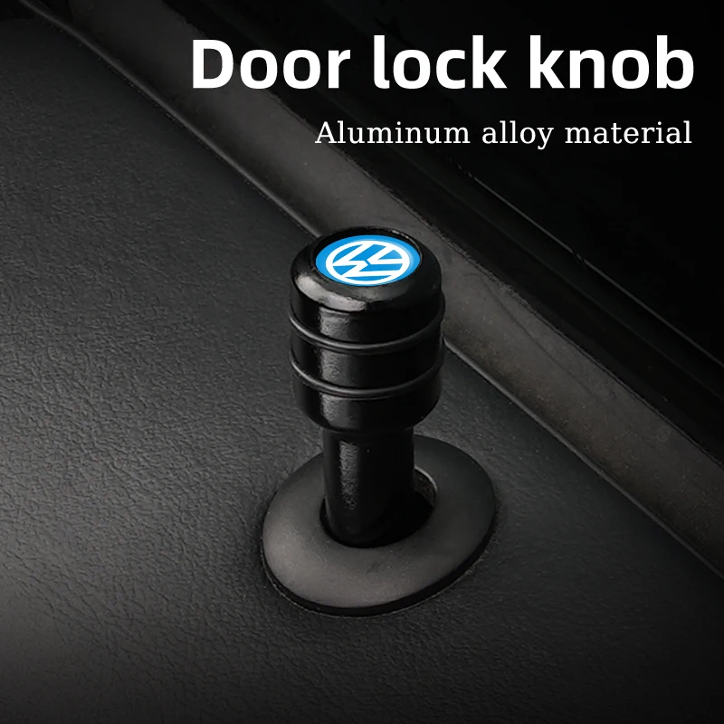 2/4pcs Car Door Lock Pins Universal Interior Door Lock Pull Pin Cover For Volkswagen VW Golf 4 6 7 Tiguan Passat B5 B7 Jetta MK5