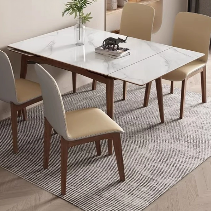 

Big Size Creative Dining Table Wall Chairs Corner Nordic Lounge Dining Table Console Mahjong Mesas De Jantar Kitchen Furniture