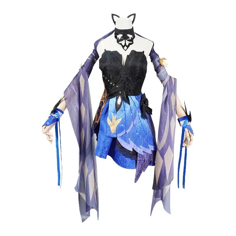Genshin Impact Keqing Cosplay Costume Uniform Chinese Wig Anime Style Halloween Costumes Game Opulent Splendor New Skin