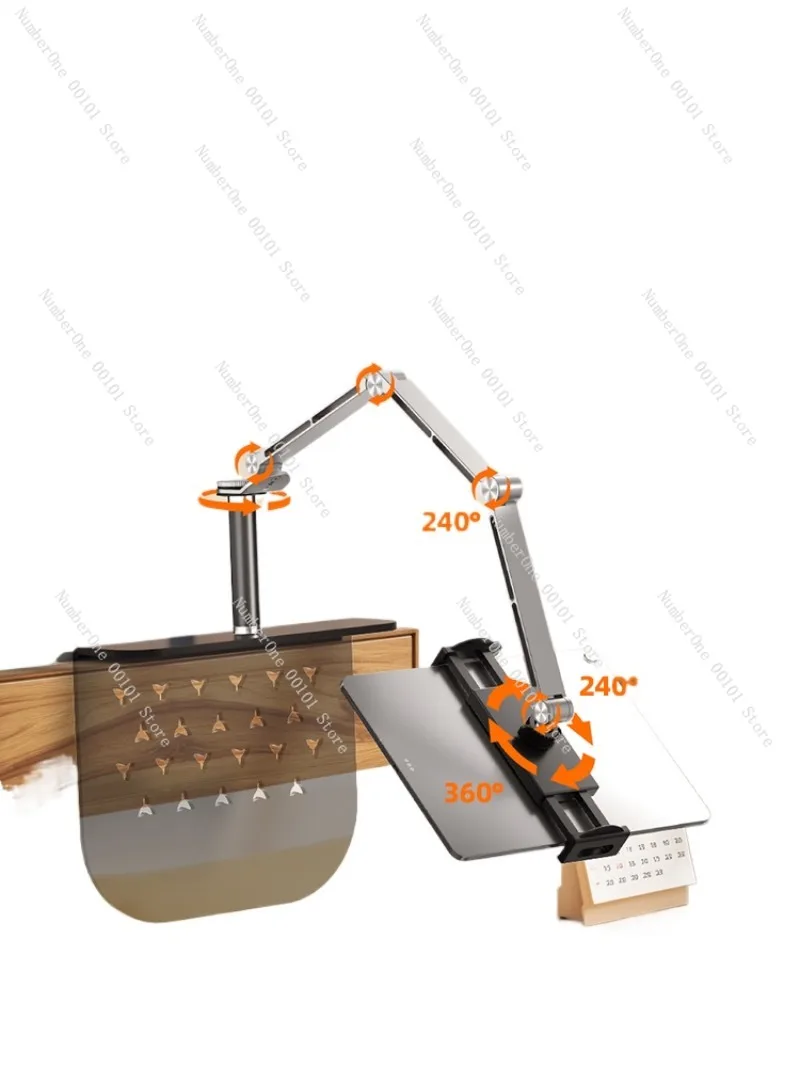 

No-Clamp Three-Fold Mobile Phone Stand, Adjustable Bedside Stand for Tablets and Phones, Lazy Person’s TV Watching Tool