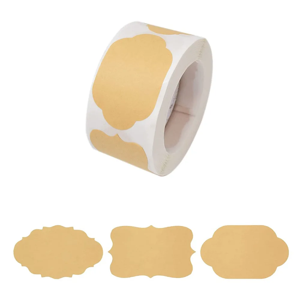 250 قطعة من علامات الكرافت الطبيعية ملصق ذاتي اللصق مخصص لعطلة الحاضر ملصقات للجرار ، هدية الكريسماس ، علامات الاسم ، برطمانات ماسون