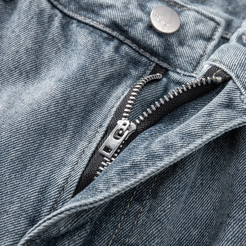 Pantaloncini di jeans estivi retrò minimalisti pantaloncini di jeans larghi casual neri retrò da uomo pantaloni a cinque quarti in denim con abbottonatura di bottoni di base