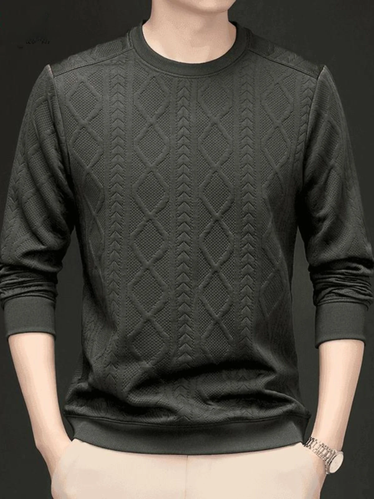 

Мужской модный повседневный шерстяной свитер Pierre Cardin класса люкс для весны и осени с длинным рукавом