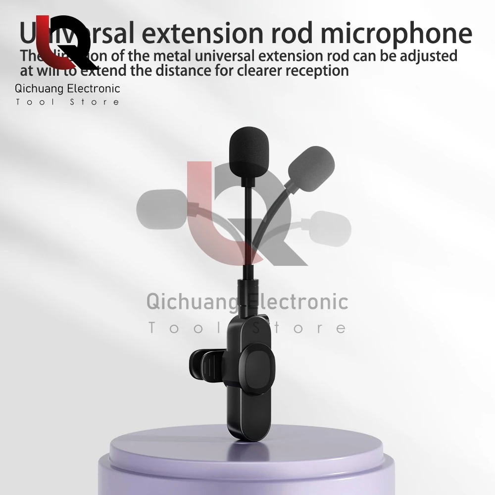 Wireless Lavalier Microphone Wireless Microphone for PC laptop Phone for Recording Interview Video Intelligent Noise Reduction