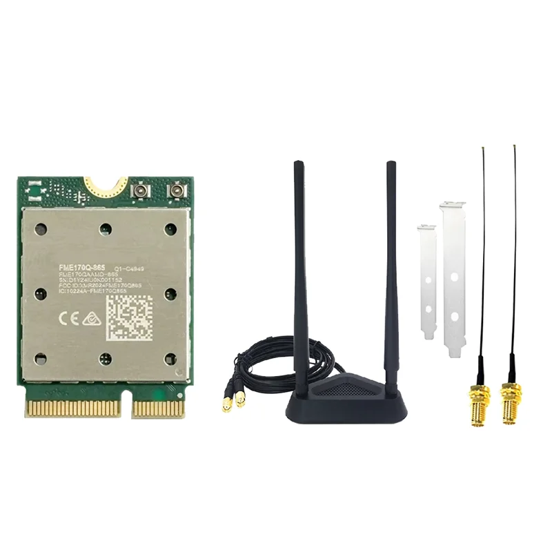 Classic-QCNCM865 Wifi7 بطاقة الشبكة اللاسلكية بلوتوث 5.4 5800M ثلاثي الموجات 2.4G/5G/6Ghz M.2 NGFF محول لاسلكي
