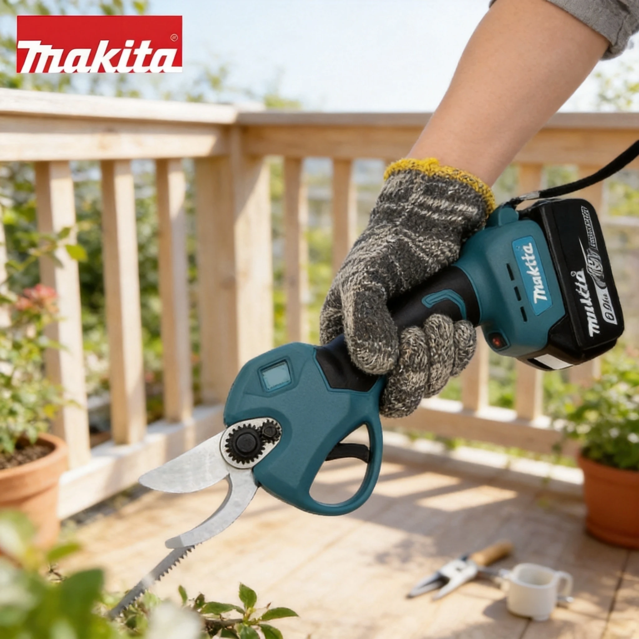 Brushless Electric Pruning Shears Garden Tool Pruner with 0/1 LED Display Cordless Electric Scissors for Makita 18V 6Ah Battery