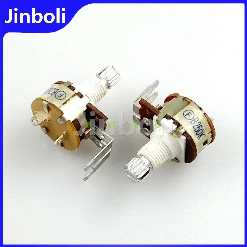 3PCS 16 Type Single Potentiometer With Rotary Switch B250K Speaker Volume Desk Lamp Switch Flower Shaft Length 15mm