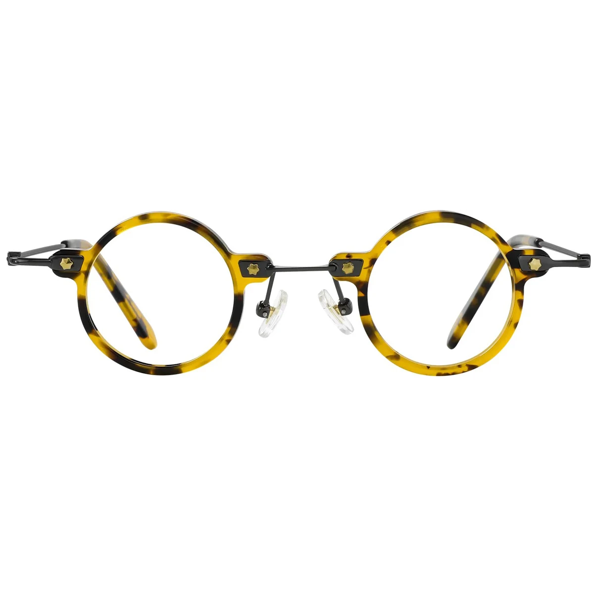 FYTOO Niche Retro Tortoiseshell Round Small Frame Glasses Durable Acetate,Stylish Color Retro Playful Look,Daily Versatile.