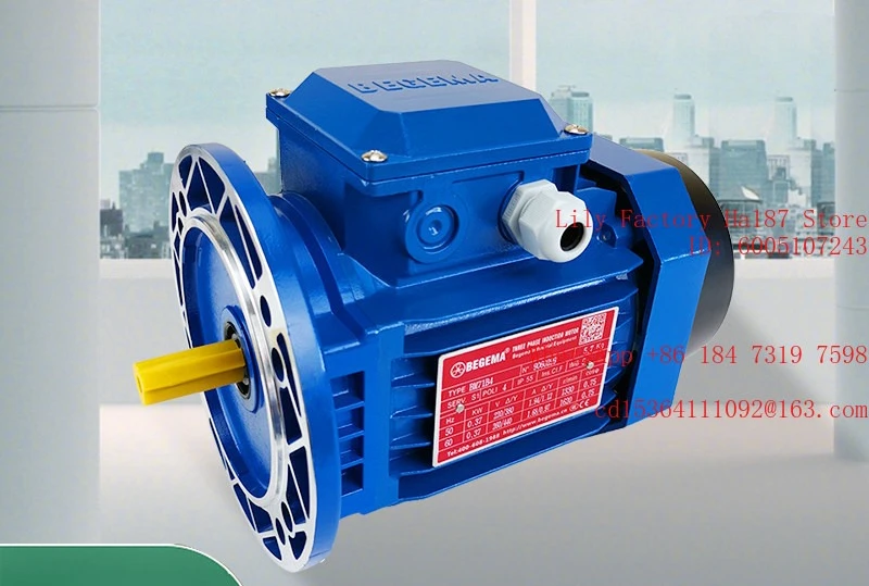 Vertical aluminum shell square box three-phase asynchronous AC motor for 0.75KW filling machine