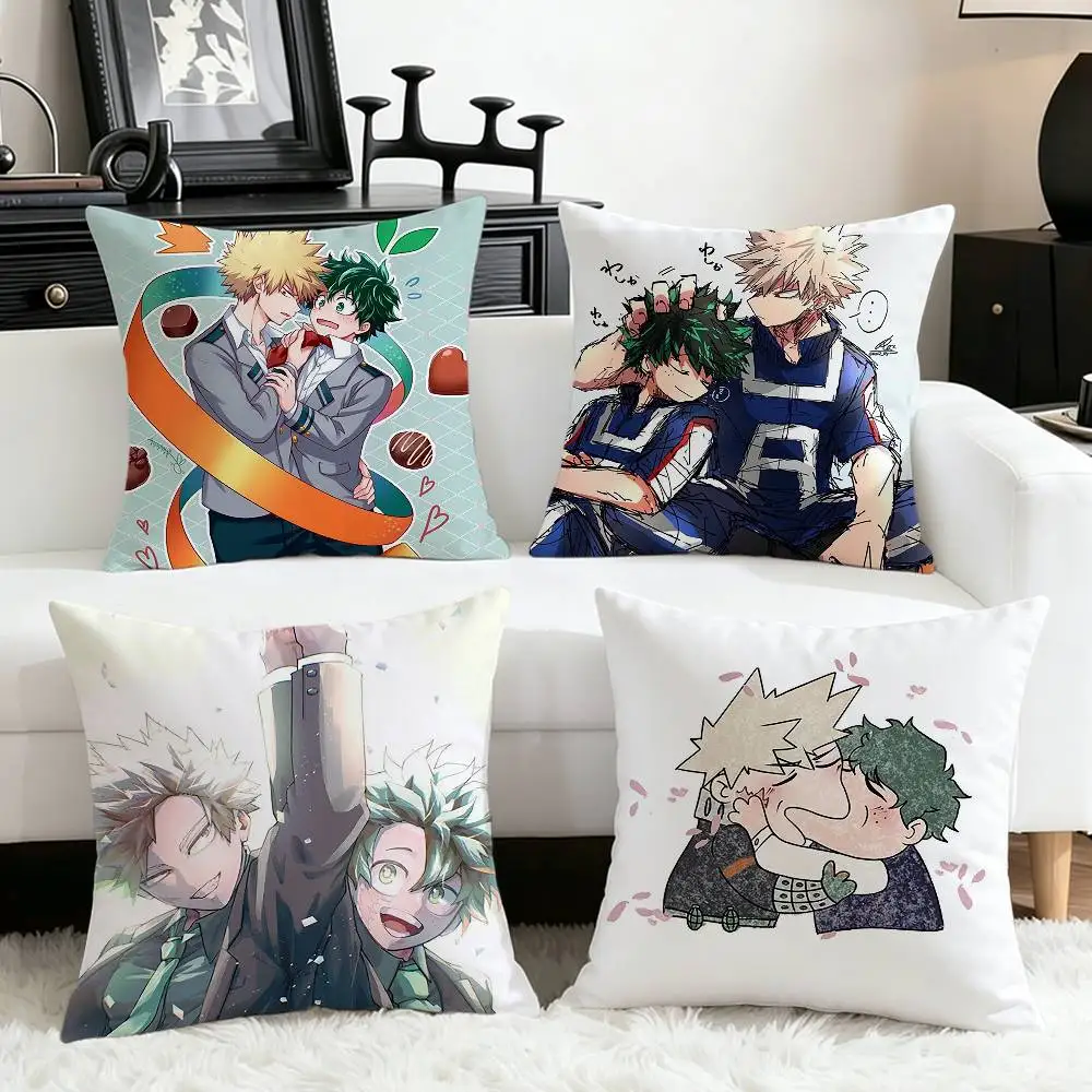 Anime BakuDeku Fanart Cute   Various Sizes Square Pillow Case For Car Home Bedchamber Decor