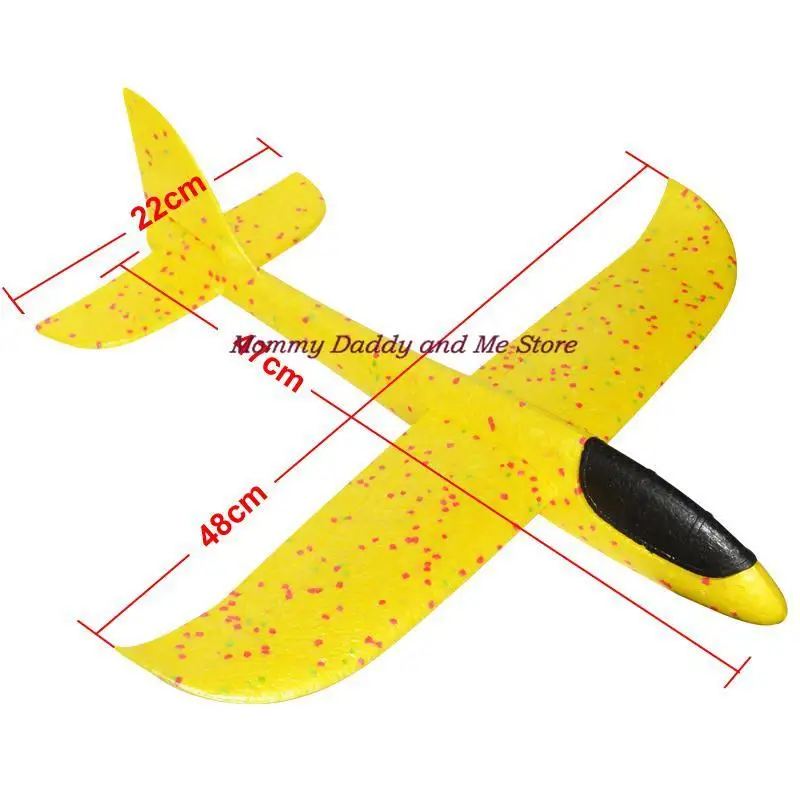 48CM Big LED Flash Foam Plane Glider Hand Throw Light Inertial AirPlane EPP Outdoor Launch Fun of Kids Toys for Children Gift