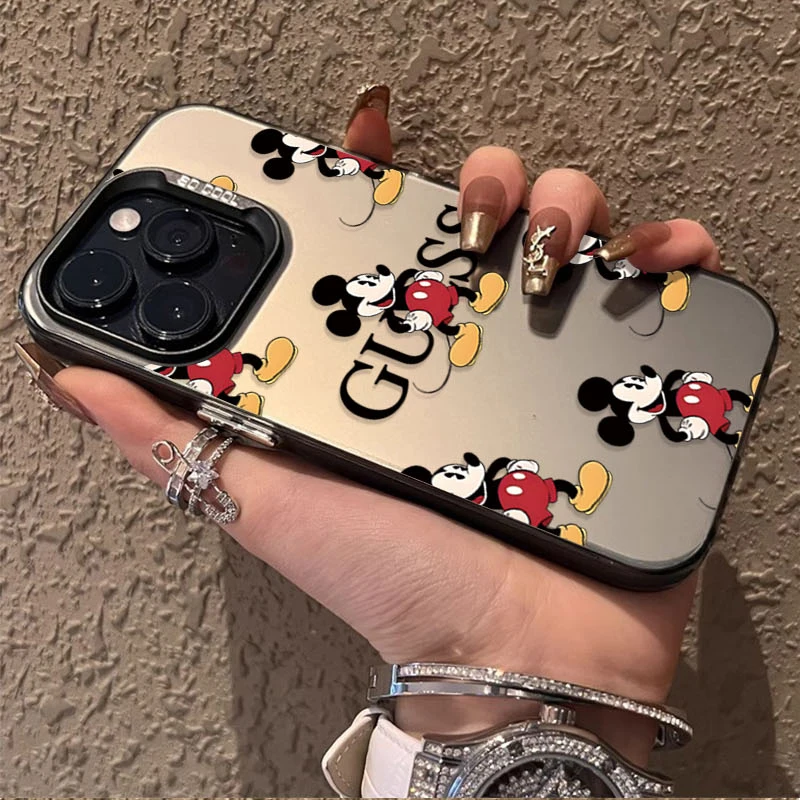 Disney Mickey Minnie G-GueSs Case for Samsung Galaxy S23 S24 Ultra A54 A34 A24 A14 A73 A53 A33 5G S22 S21 Plus FE Note 20 Cover