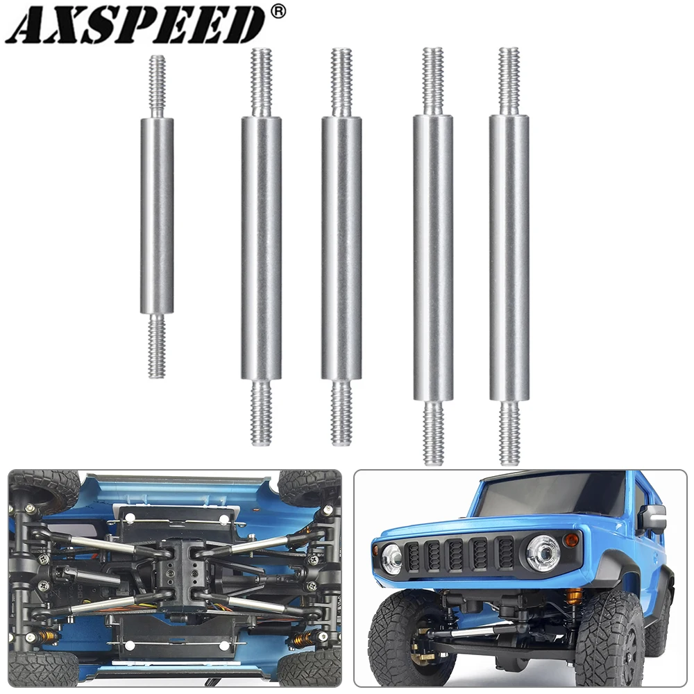 AXSPEED 5PCS Stainless Steel Linkage Link Rod for Kyosho Miniz 1/18 Jimny, Miniz-Jeep 1/24 Wrangler Upgrade Parts