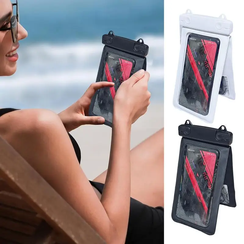 Waterproof Phone Pouch Double Space Underwater Dry Bag IPX8 Underwater Phone Holder Protector For Beach Vacation Travel Cruise