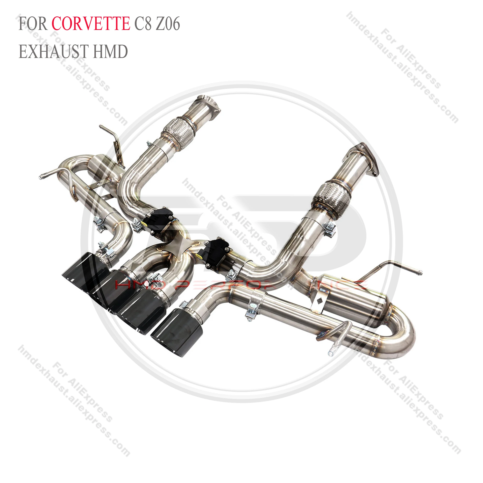 

Выхлопная система HMD из нержавеющей стали Performance Catback для глушителя Corvette C8 Z06 с клапаном