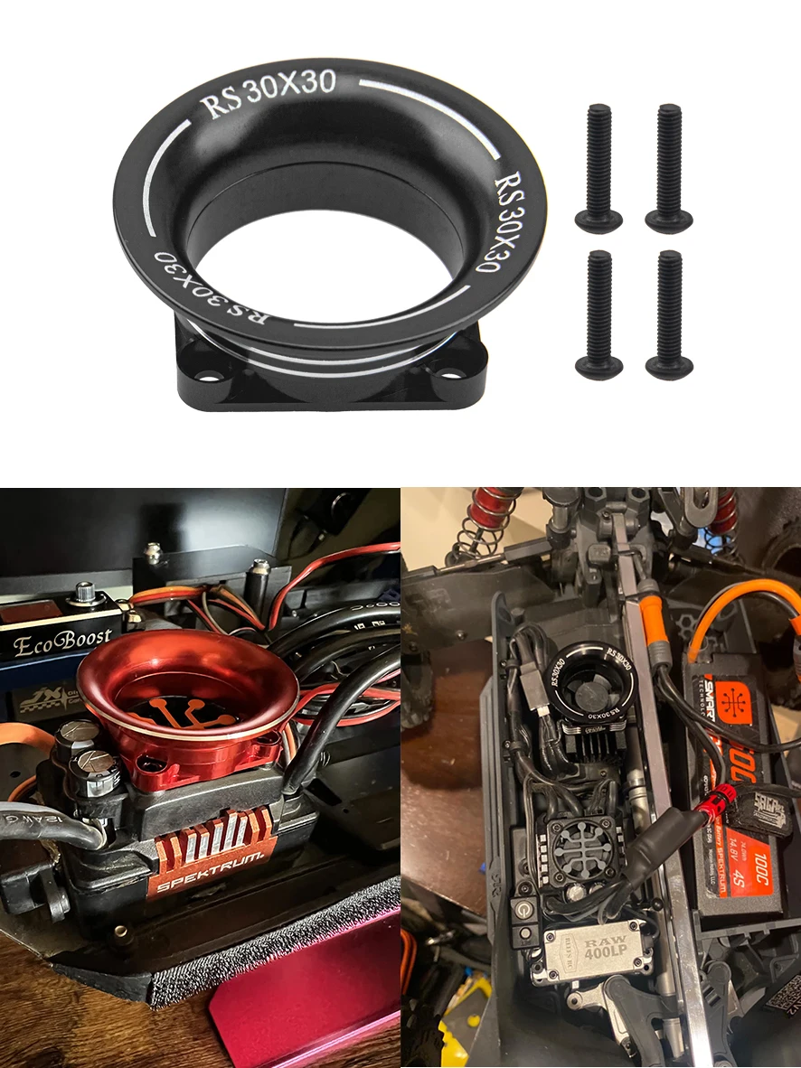 Metalen Motor ESC Koelventilator Cover Luchtinlaatkanaal 3010 voor 30mm? 0mm 540 550 Motor Fan voor 1/8 1/10 1/12 RC Auto Vrachtwagen