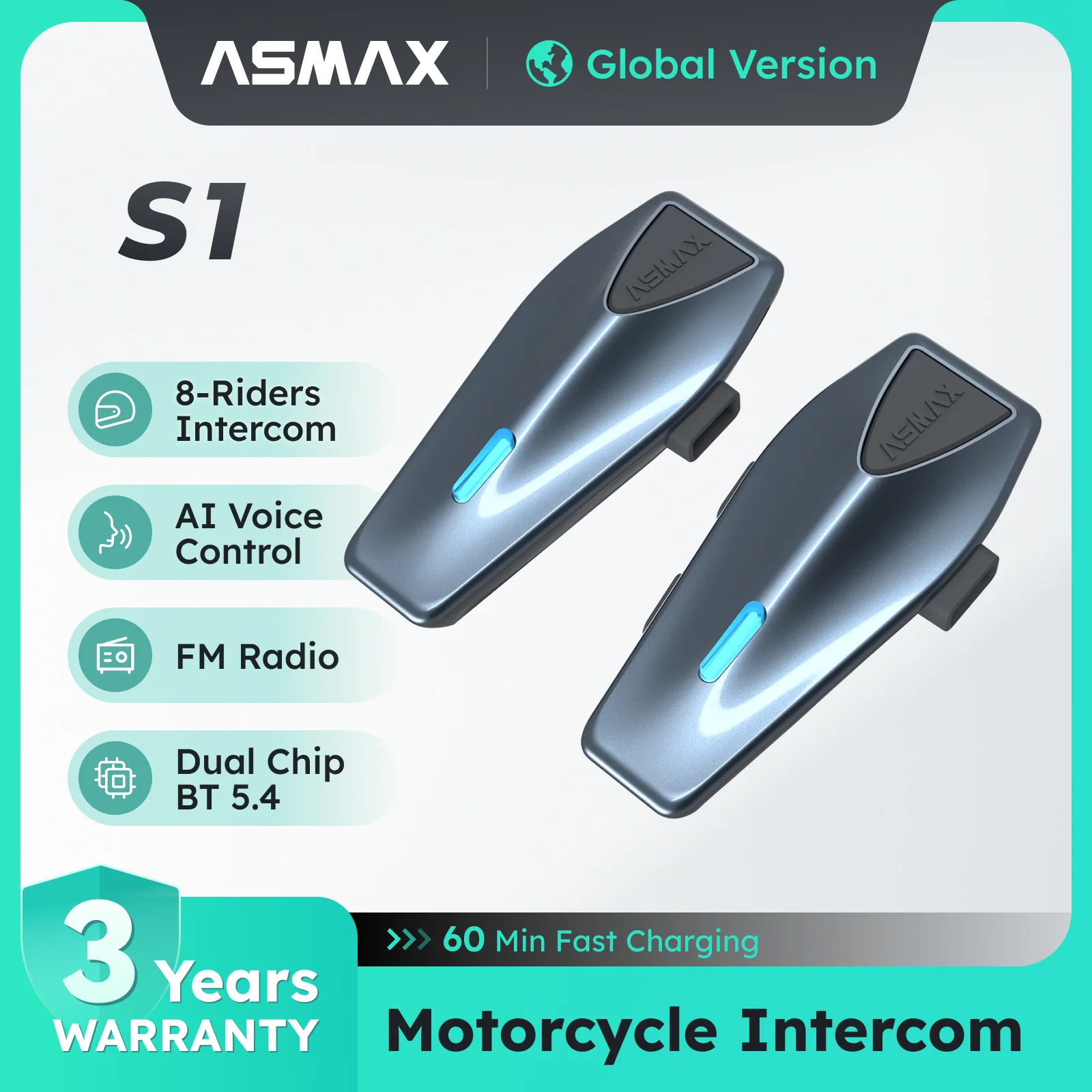 ASMAX Set Di Accessori Per Cuffie Moto S1 – Ricambi E Componenti Per Interfono
