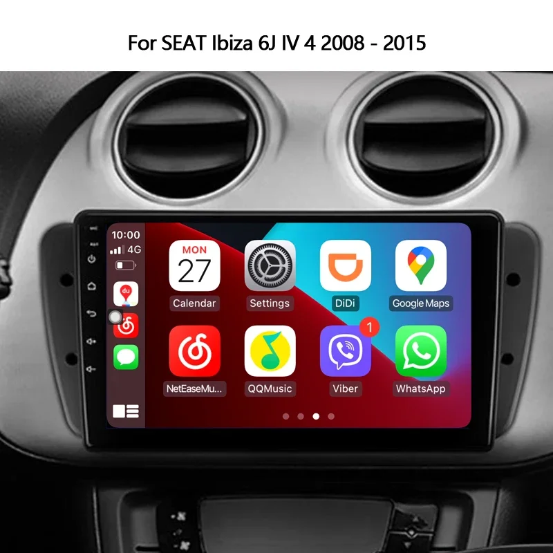 9” Car Intelligent AutoRadio Player Android 12 For SEAT Ibiza 6J IV 4 2008-2015 GPS Navigation Head Unit Stereo Video NO2Din