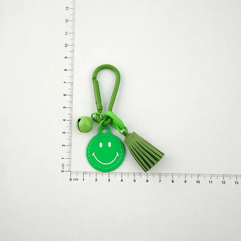 Cute Smiling Face Keychain Pendant Tassel Car Backpack Phone Key Chain Holder Hanger Keyring Buckle Gift for Friend Family Lover