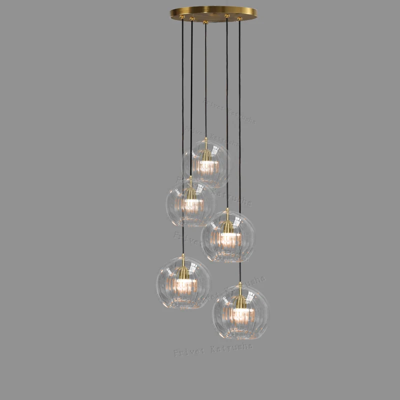 Clear Glass Ball Ceiling Pendant Light Living Room Hanging Lights Dining Room Chandeliers Living Room Home Decor Lighting