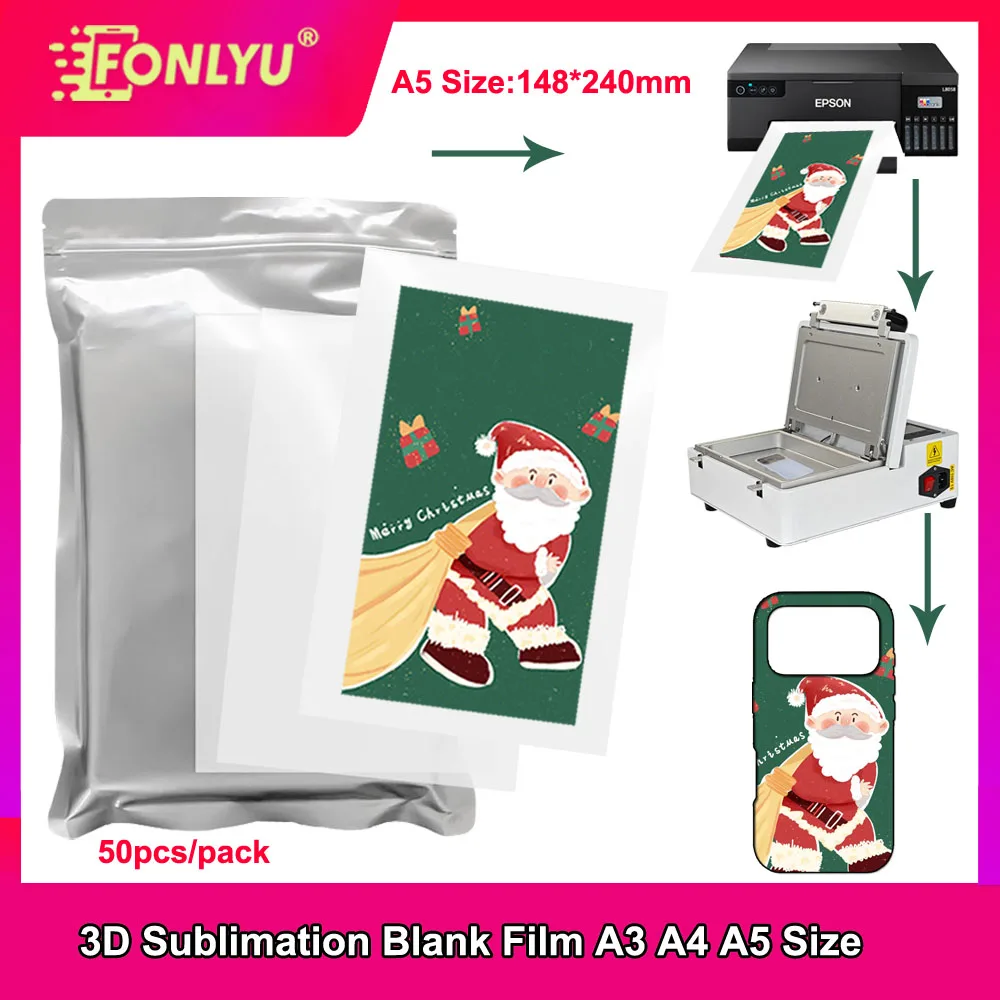 A5 A4 A3 Size 3D Sublimation Film Paper for Heat Press Transfer Blank Phone Case Printing for iPhone 17 14 13 Pro Max Cover DIY