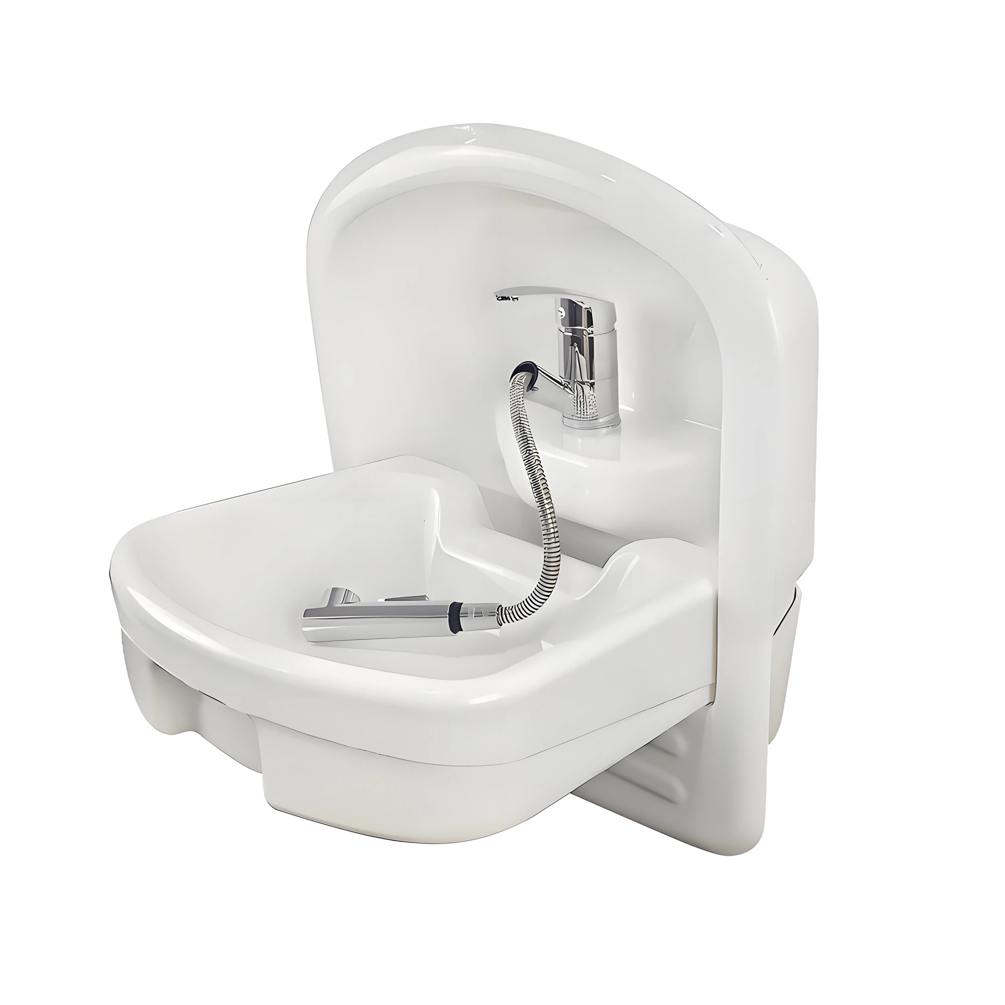 Bathroom Basin Sink with Scalable Faucet Acrylic Hand Basin Sink for RV Travel Trailer Camper Caravan Motorhome Marine Washbasin