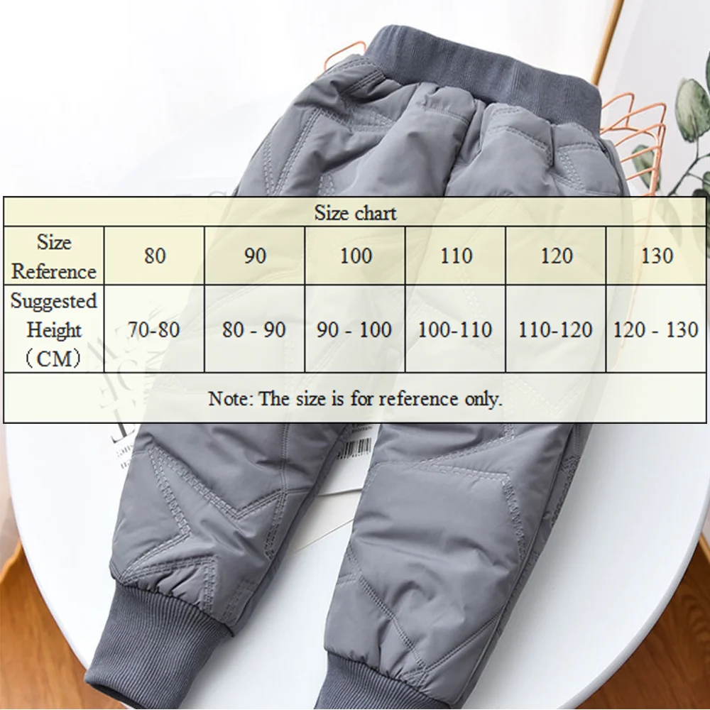 Winter Kids Three Layer Cotton Pants Boys Girls Thickened Warm Trousers Windproof Waterproof Soft Casual Children Bottoms