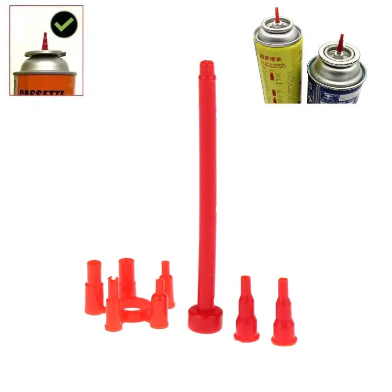 Gas Fill Adapter Refill Tool for Butane Propane Canister Convert Cassette into Inflatable Tank Reusable Spray Nozzle Air Tool