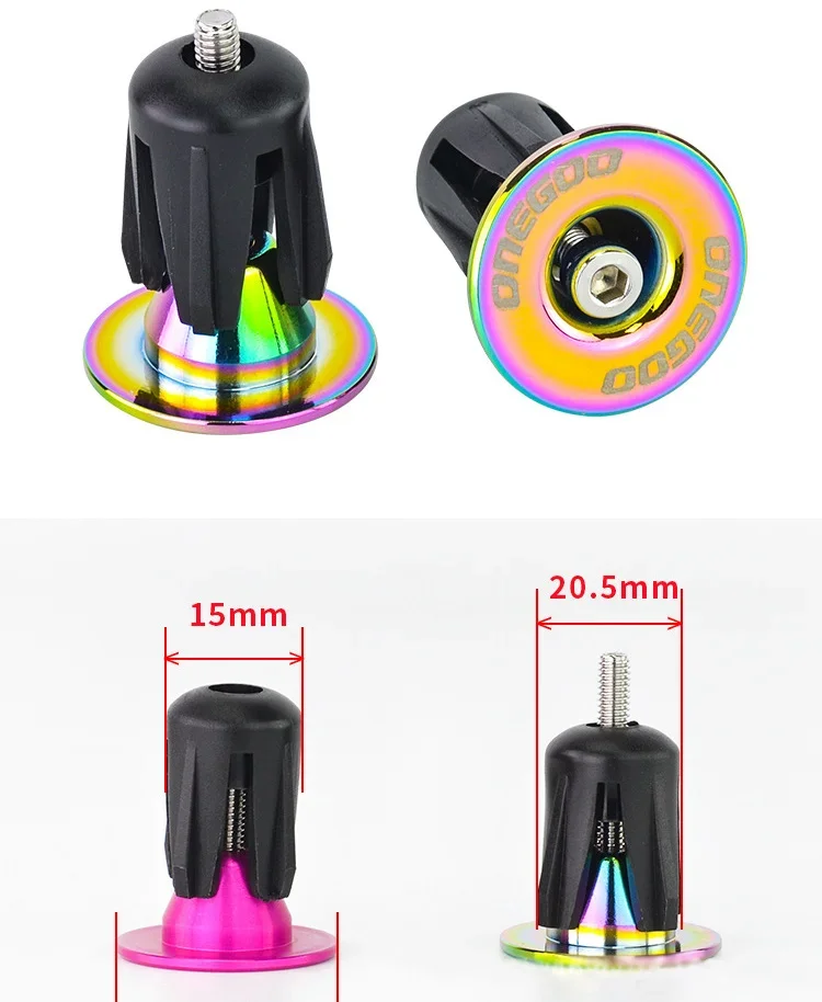 2pcs Bike Handlebar End Plugs Aluminum Alloy Mountain Road Bicycle Handlebar End Cap Multi-color Cycling Handlebar Accessories