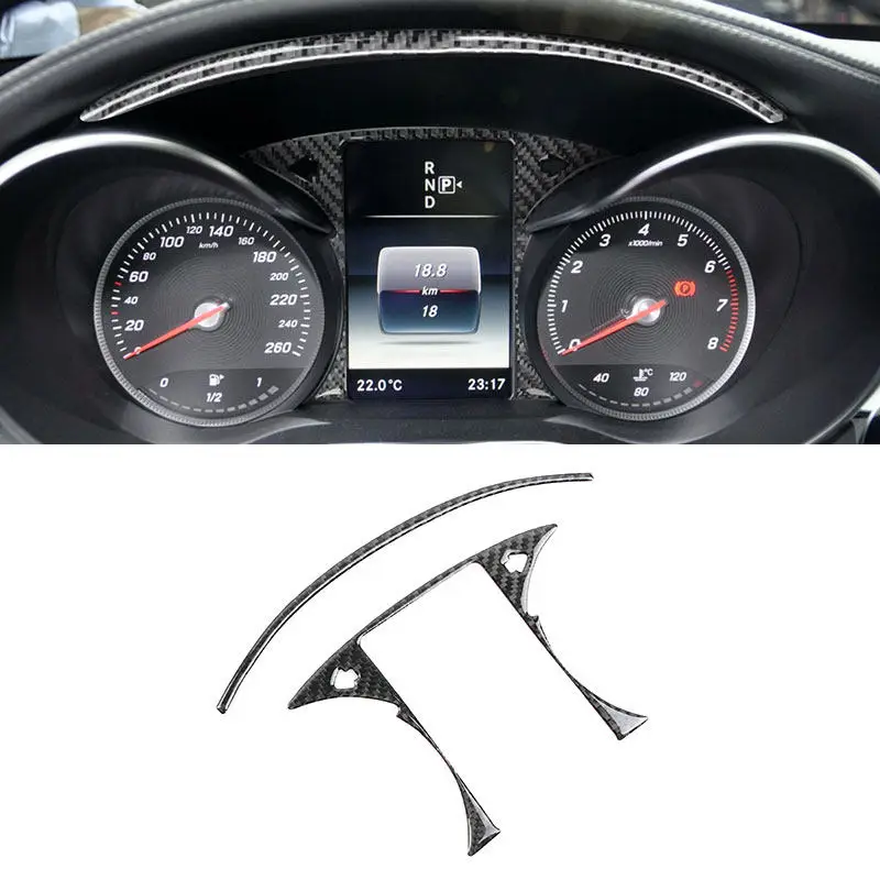 

Soft Carbon Fiber For Mercedes Benz C Class W205 2015-2021 Accessories Car Instrument Speedometer Panel Trim Cover
