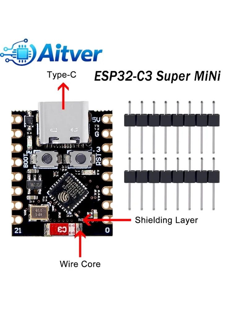 Płytka rozwojowa ESP32 C3 SuperMini, moduł mikrokontrolera WiFi Bluetooth, 4MB Flash, kompatybilny z Arduino IDE, ESPHome, DIY Pro — zdjęcie produktu 7