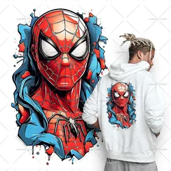 Spider-Man naszywki na ubrań żelazko na folia winylowa do przenoszenia za pomocą ciepła naklejce na odzież t-shirt fajne superbohaterowie nadrukowane na prezent dla dzieci