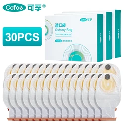 Cofoe 30pcs/lot Economical Drain Valve Colostomy Bags for Adults One-piece System Medical Ostomy Pouch with Clip Closure 450ml