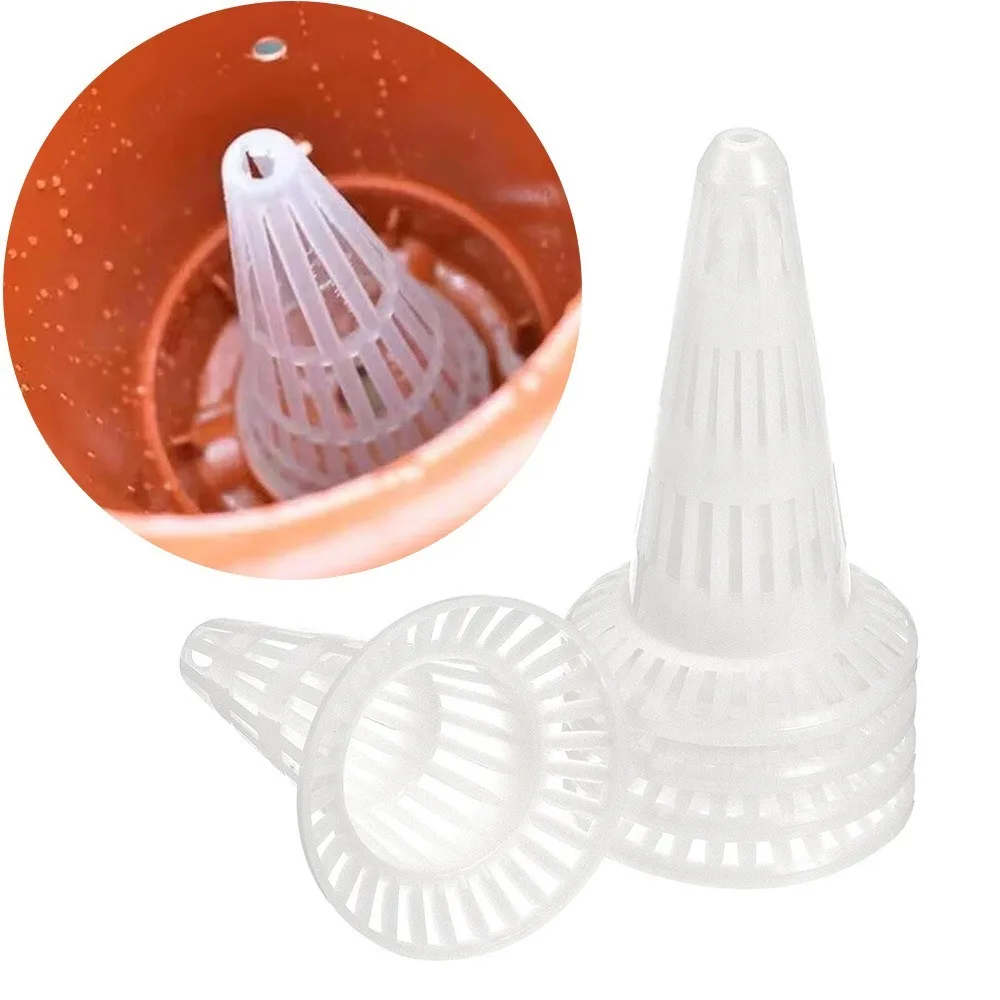 10pcs New Plastic Hole Mesh Cup Leakproof Breathable Flower Pot Bottom Net Prevent Soil Loss Bonsai Pot Conical Bottom