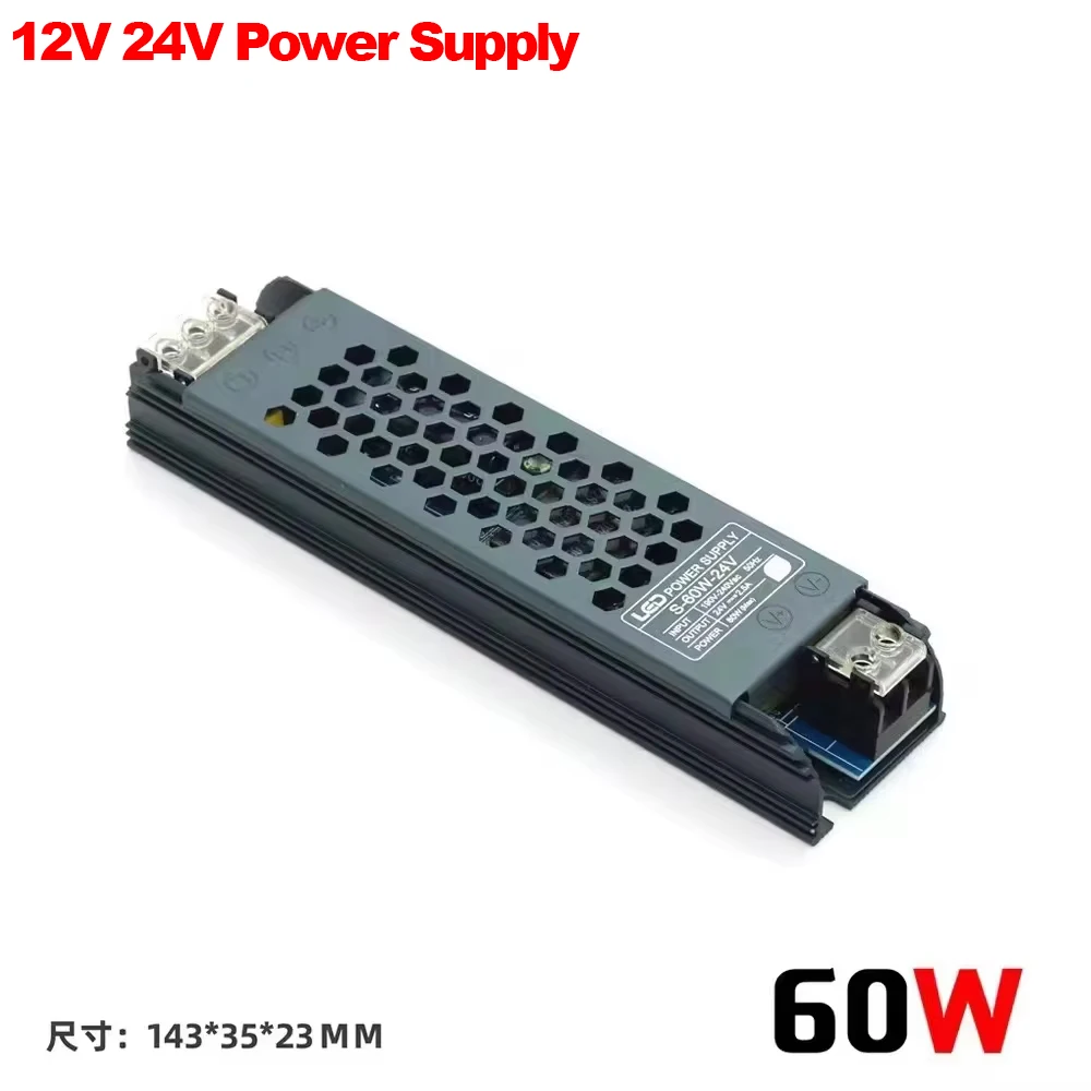 Lighting Transformers 12V 24V 60W DC Power Supply LED Driver AC 190V-220V to 12 24 V Volt 5A 60W  Switching Power Supply