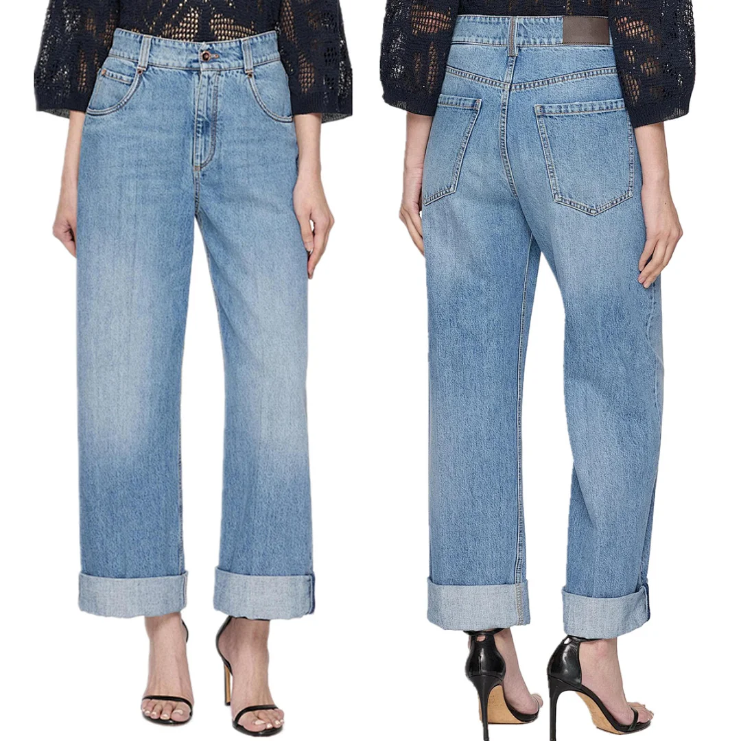 

Maxdutti Minimalist American Retro Wide Leg Denim Pants Straight Leg Jeans Women's Jeans Woman Clothes Women's Denim Pants