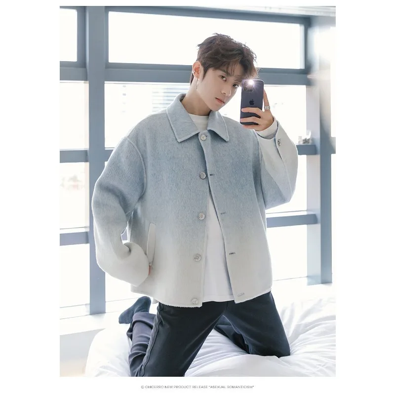 Versatile Casual Lapel Gradient Jacket New Autumn Winter Loose and Trendy Men's Jacket