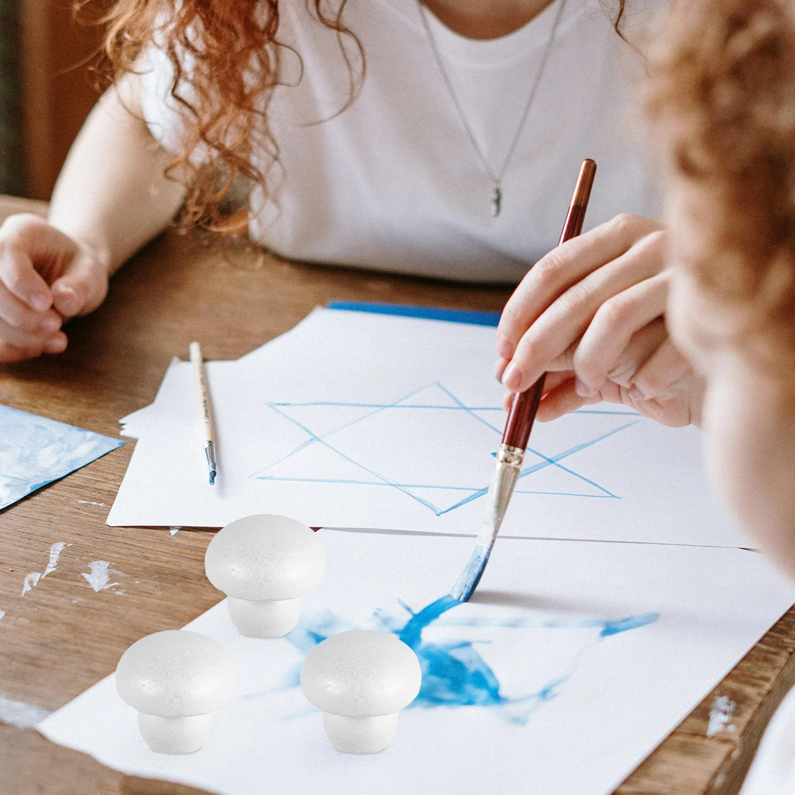 6 قطعة نماذج الفطر الرغوية أشكال البوليسترين الأبيض غير المكتملة Diy بها بنفسك الحرف التراص لغز حديقة زينة الحفلات فو #2